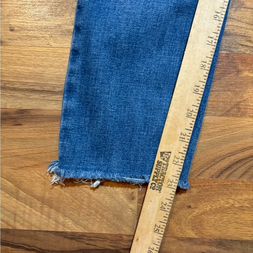 Judy Blue Skinny Fit Jeans 11 / 30 Distressed Rainbow Embroidered Raw Hem - Picture 6 of 7